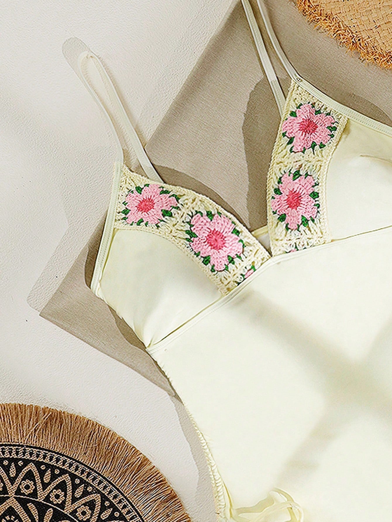 Maiô Floral Cordão Lateral