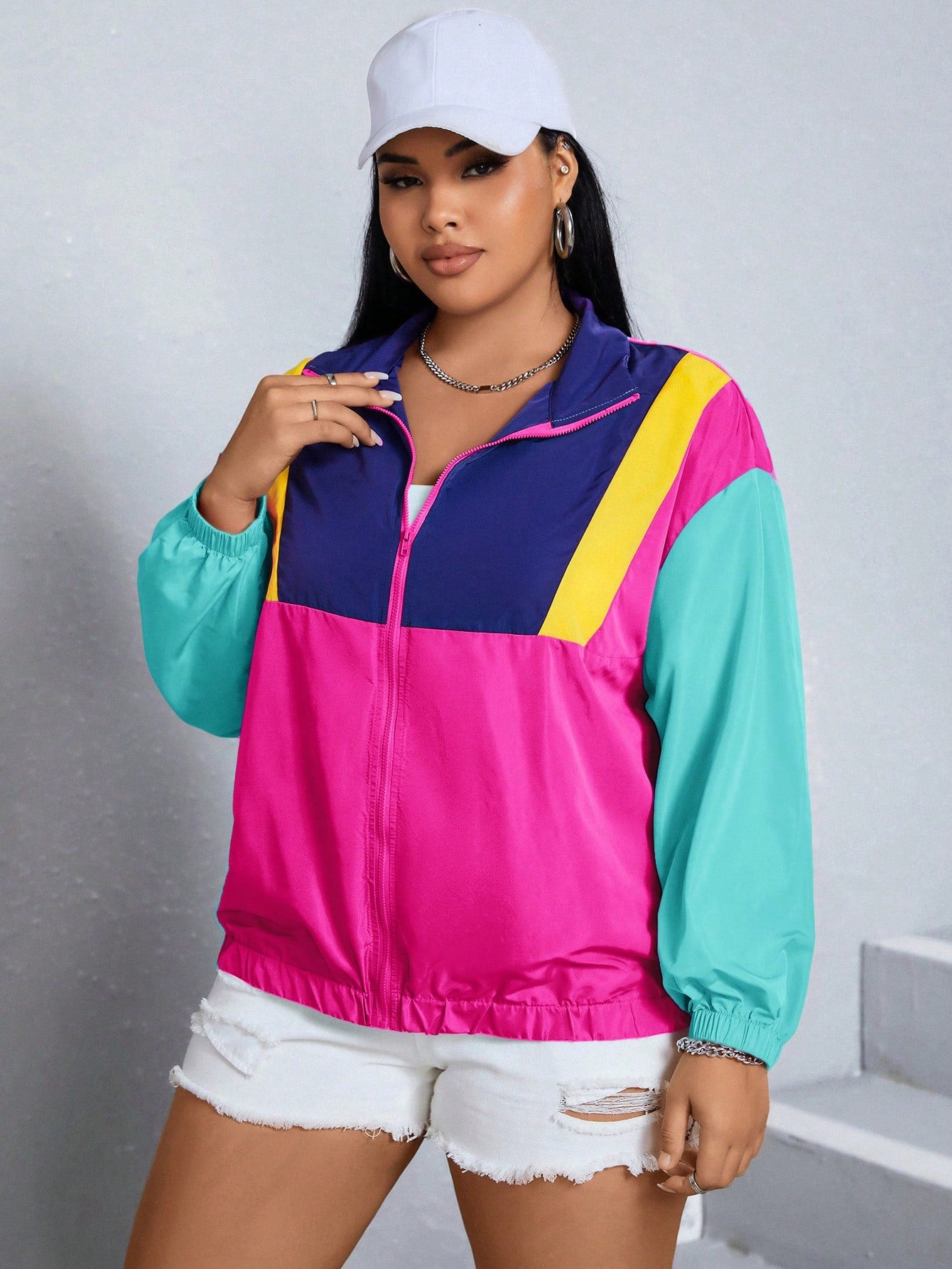 Corta-Vento Plus Size Zip Up