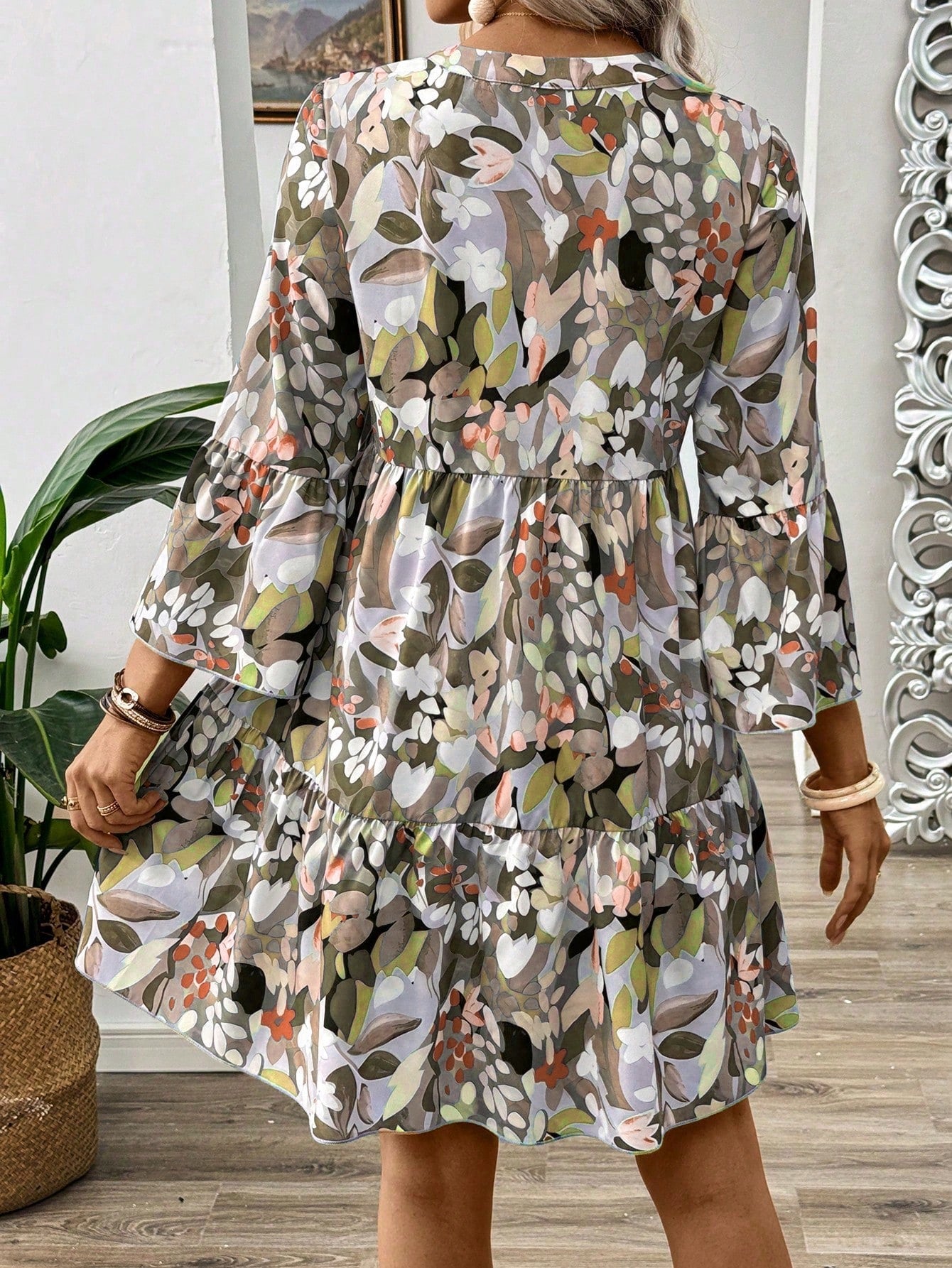 Vestido de Botões com Estampa Floral
