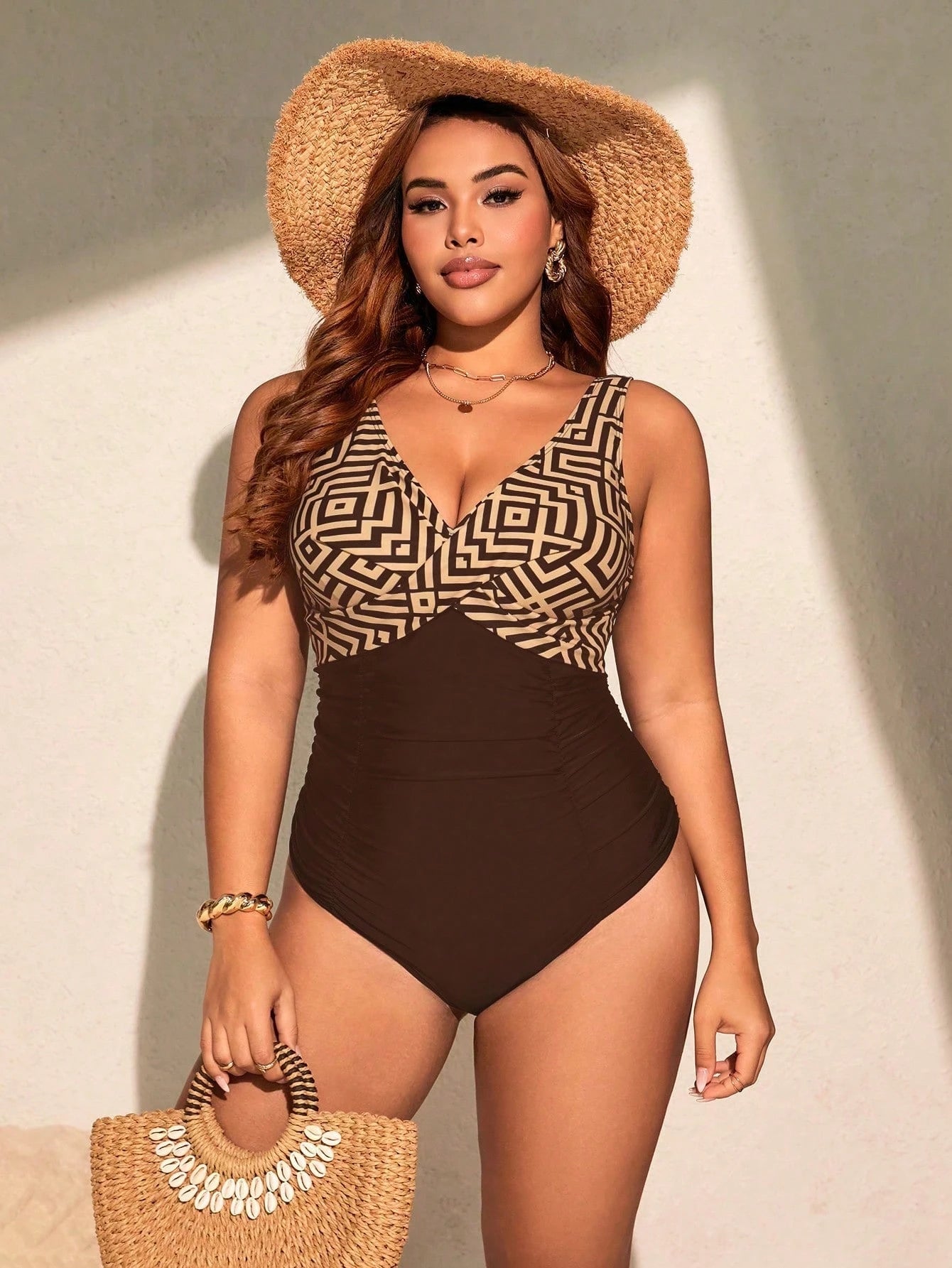 Maiô Geométrica Plus Size