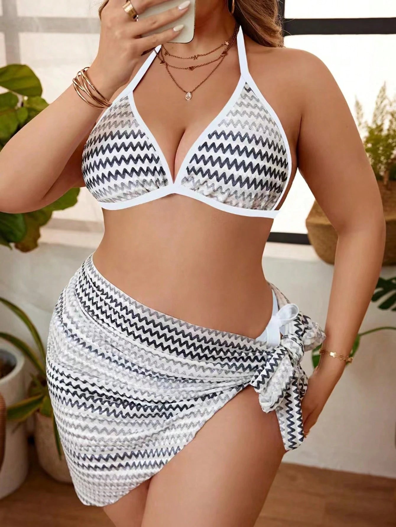 Conjunto Biquíni 3 Peças Plus Size Nayri