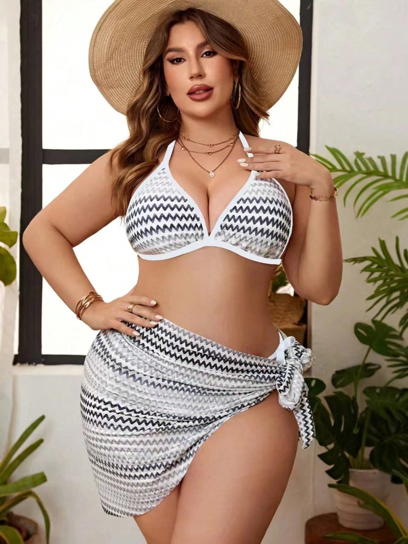 Conjunto Biquíni 3 Peças Plus Size Nayri