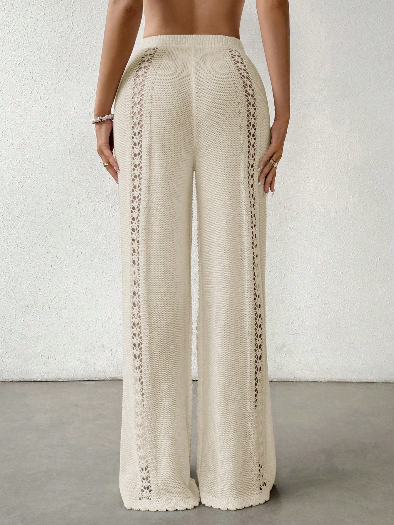 Calça Saída de Praia Crochê Tricotada M