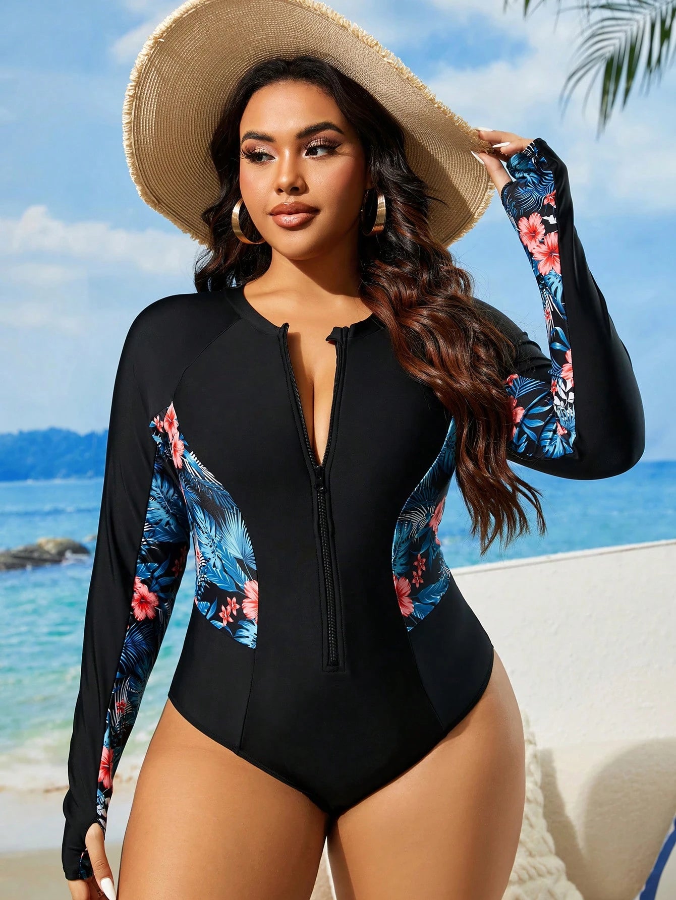 Maiô Plus Size Plantas Tropicais G4