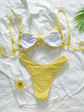 Biquíni Amarelo Flor 3D 