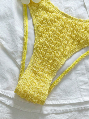 Biquíni Amarelo Flor 3D 