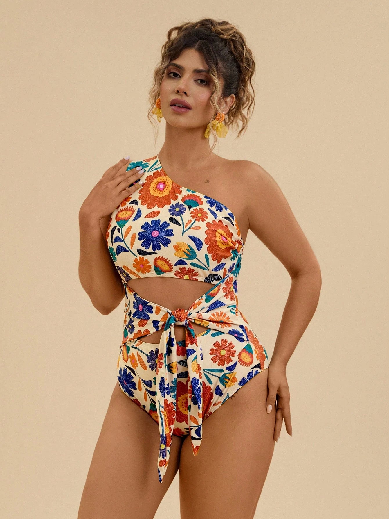 Maiô Elegante Plantas Plus Size