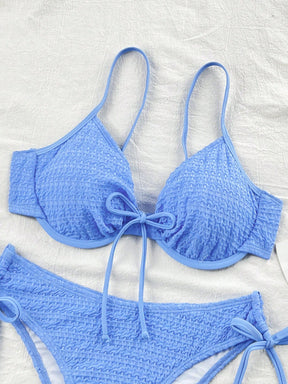 Biquíni Franzido Azul