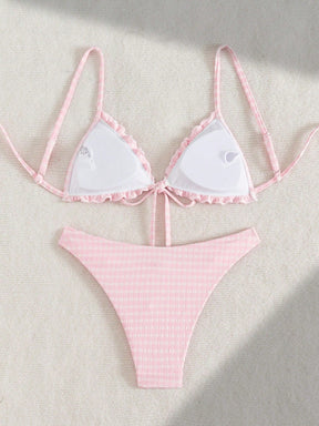 Biquíni Xadrez com Babado