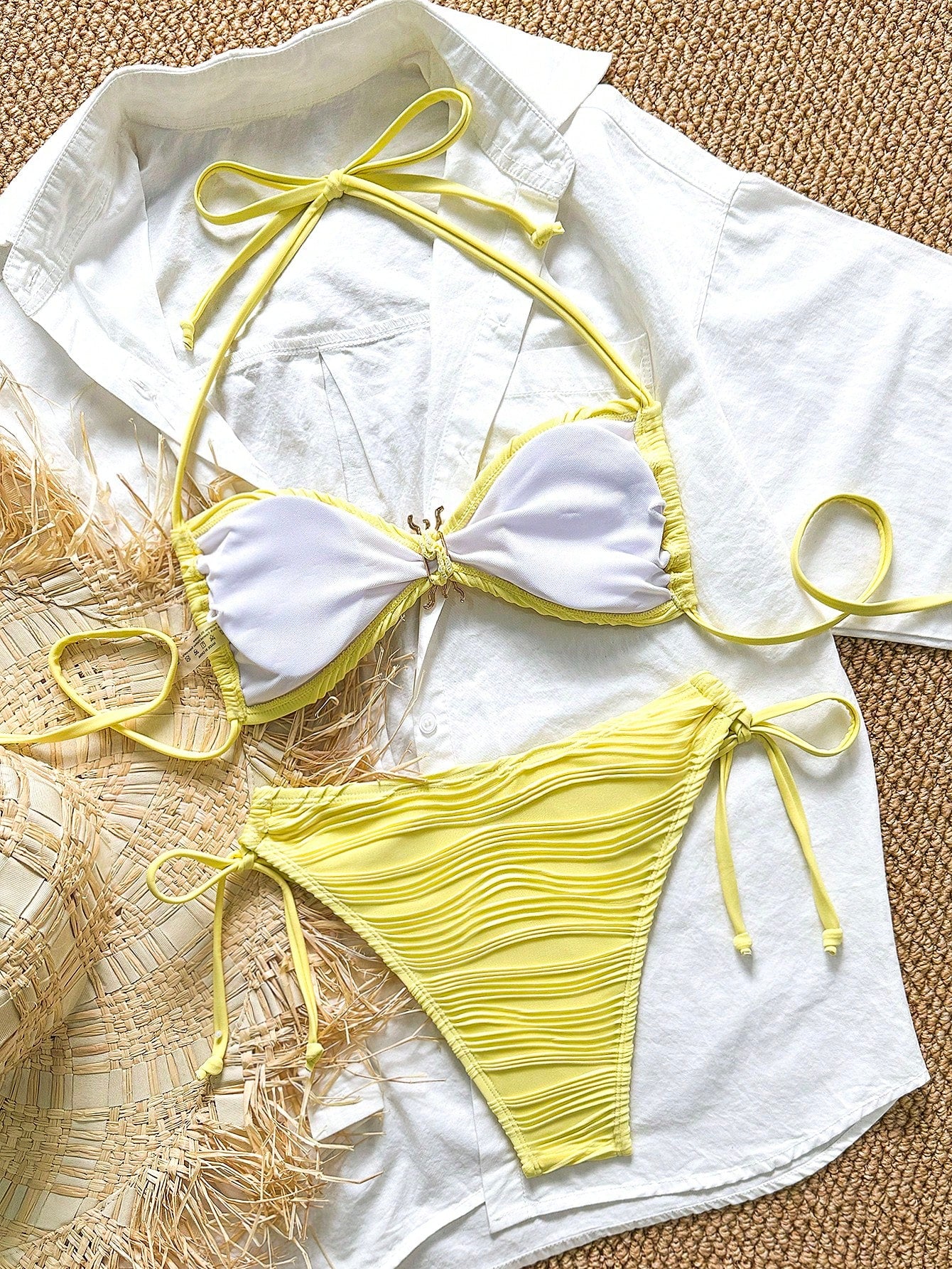 Biquíni Amarelo de Sol Metálico 