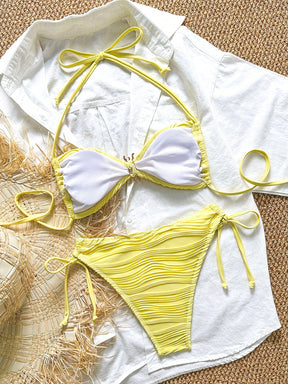 Biquíni Amarelo de Sol Metálico 