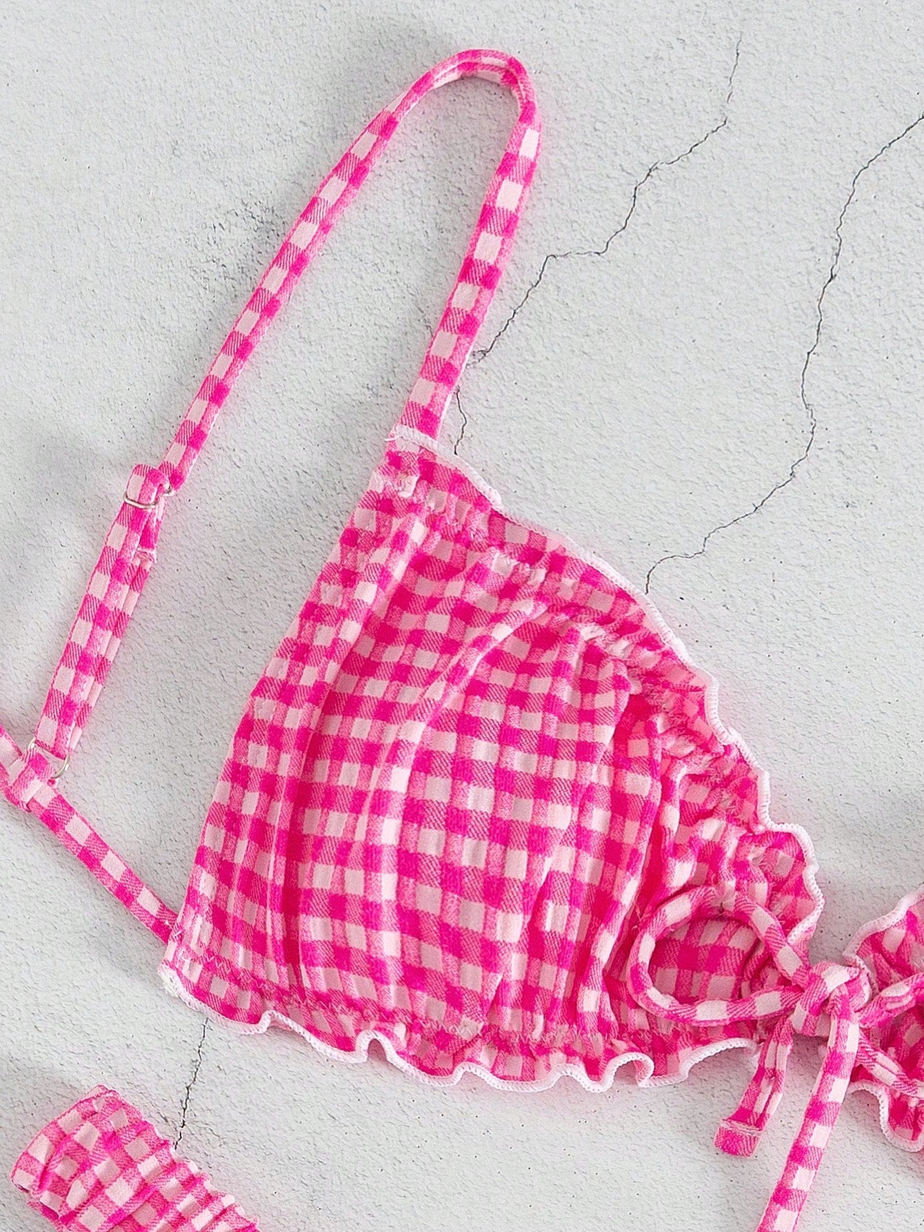 Biquíni Xadrez com Babado