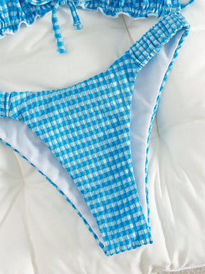 Biquíni Xadrez com Babado