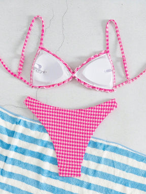 Biquíni Xadrez com Babado