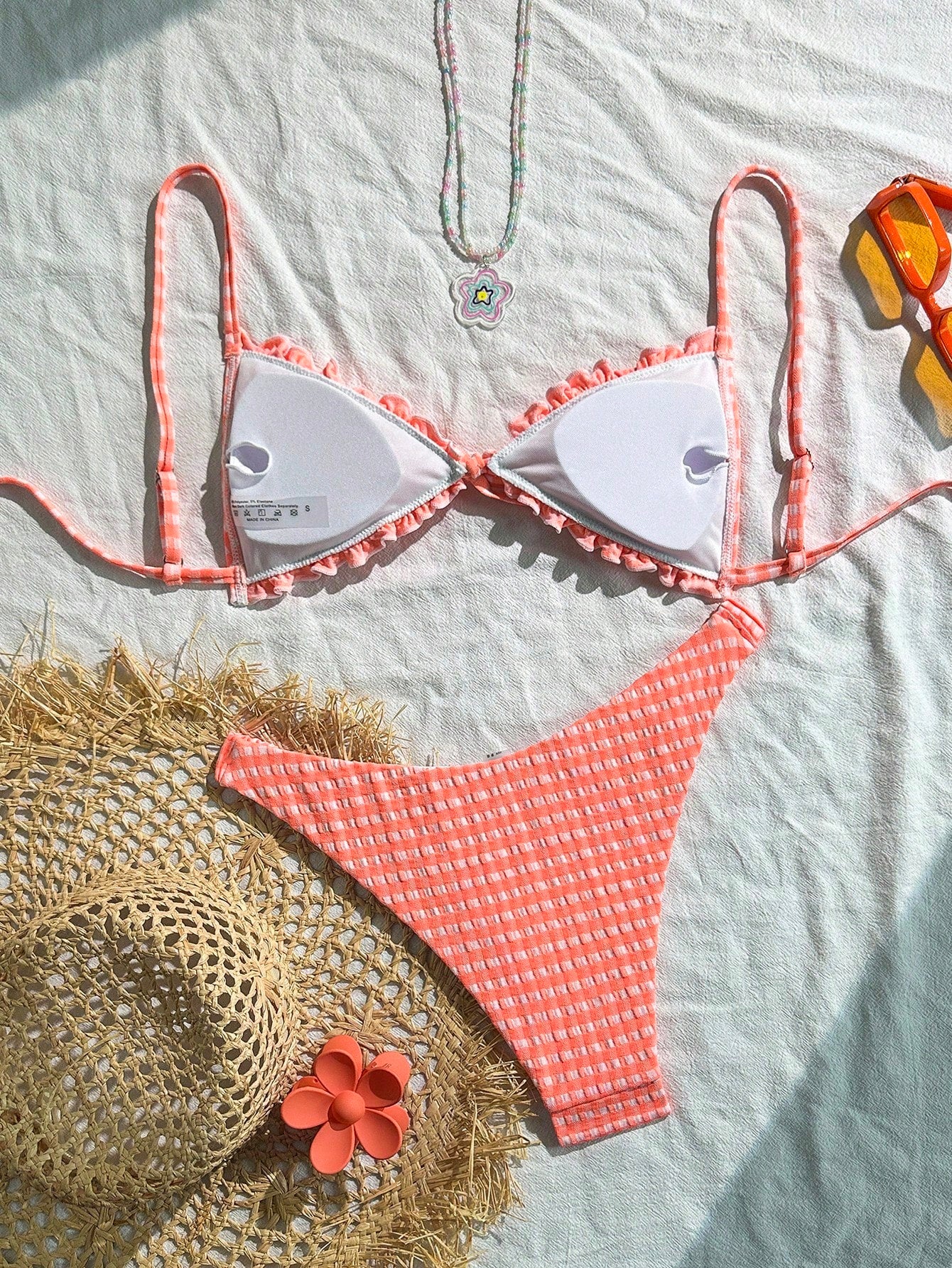 Biquíni Xadrez com Babado