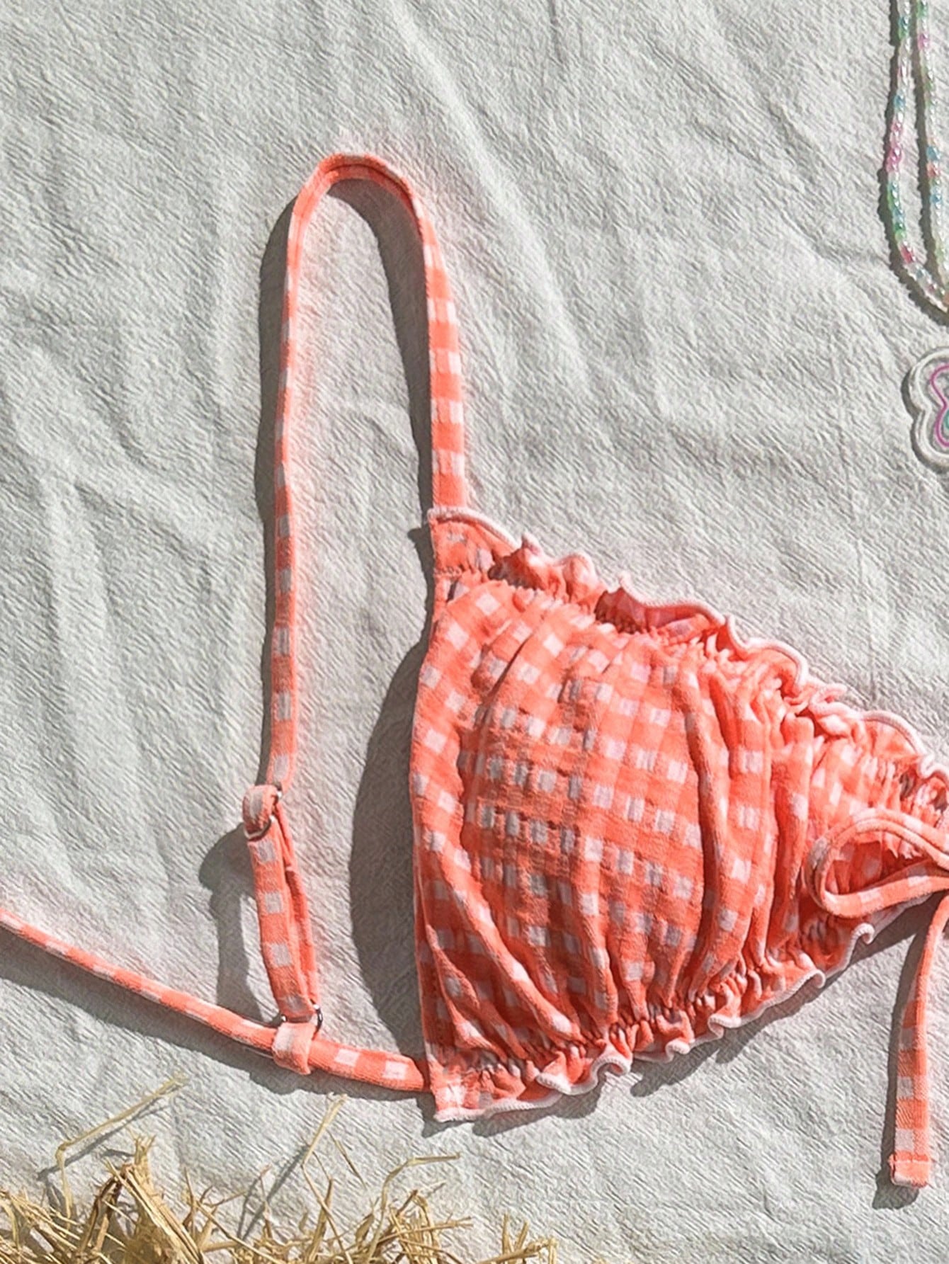 Biquíni Xadrez com Babado