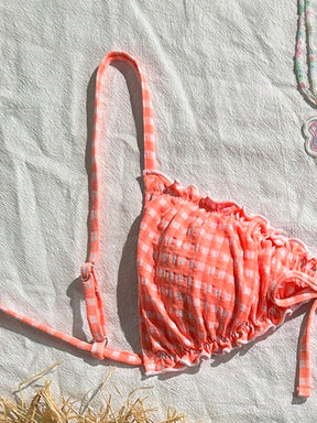 Biquíni Xadrez com Babado