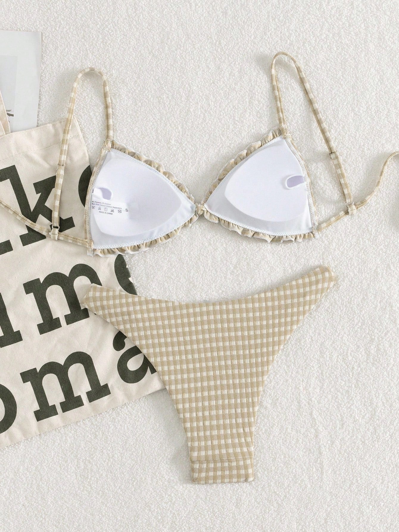 Biquíni Xadrez com Babado