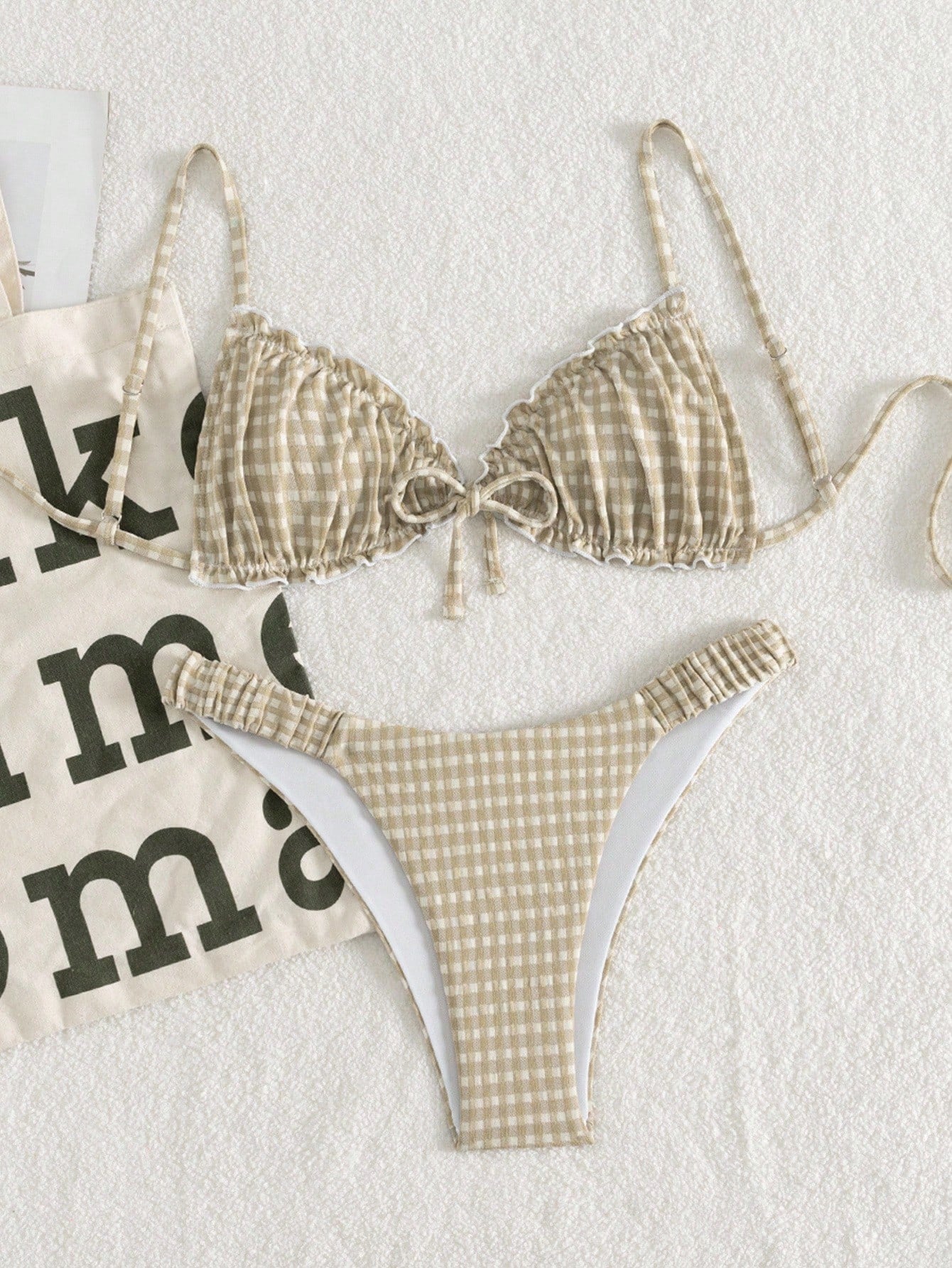 Biquíni Xadrez com Babado