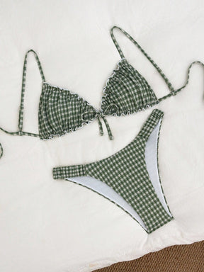 Biquíni Xadrez com Babado