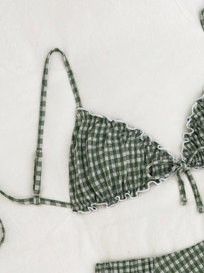 Biquíni Xadrez com Babado