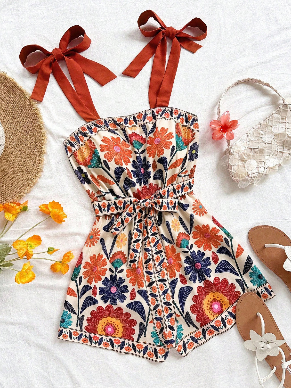 Macaquinho Floral com Alça