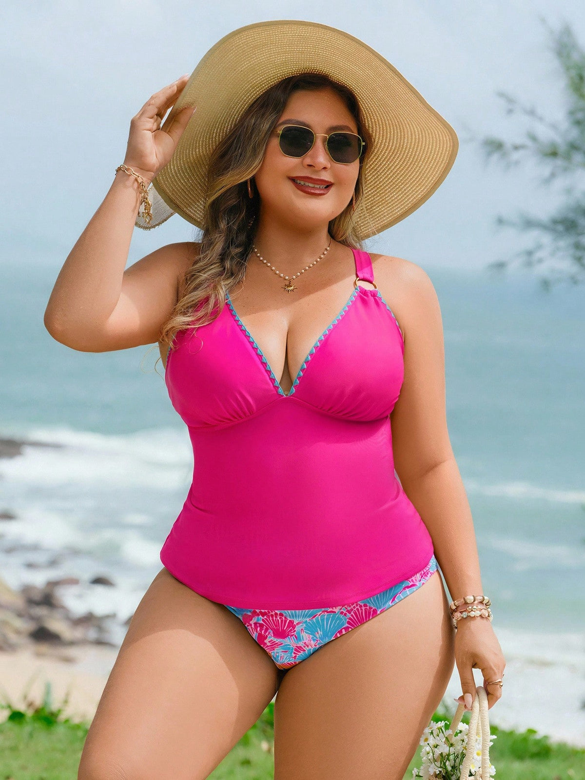 Tankini Plus Size Pink