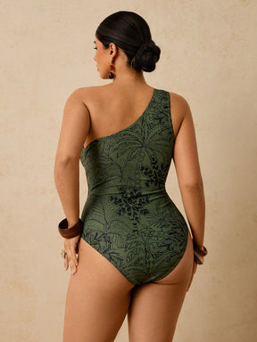 Maiô Elegante Plantas Plus Size