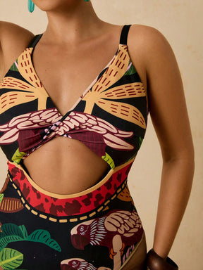 Maiô Elegante Tropical Plus Size