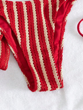 Conjunto Biquíni 3 Peças Tricô Rebeca