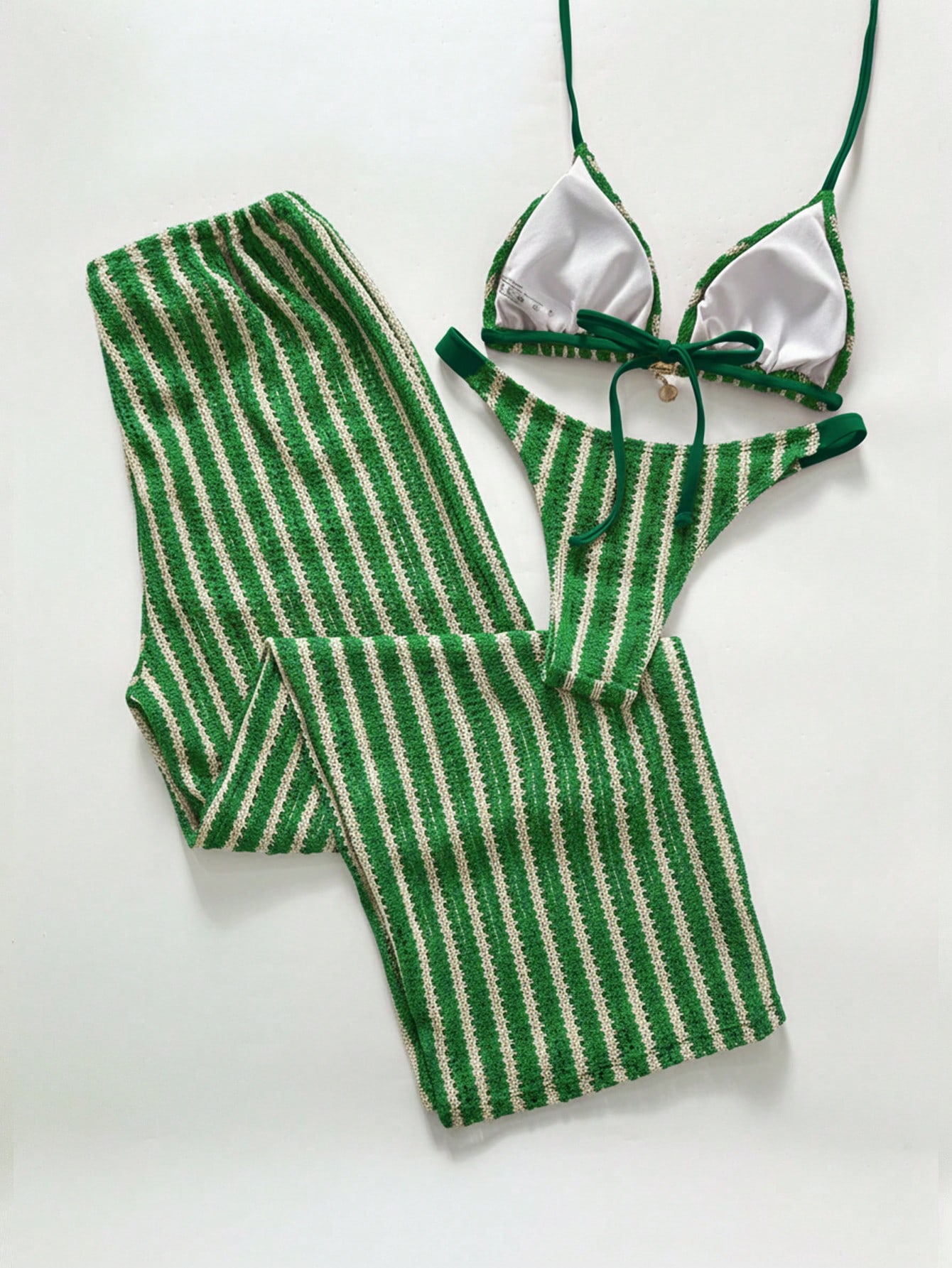 Conjunto Biquíni 3 Peças Tricô Elegante Ariela