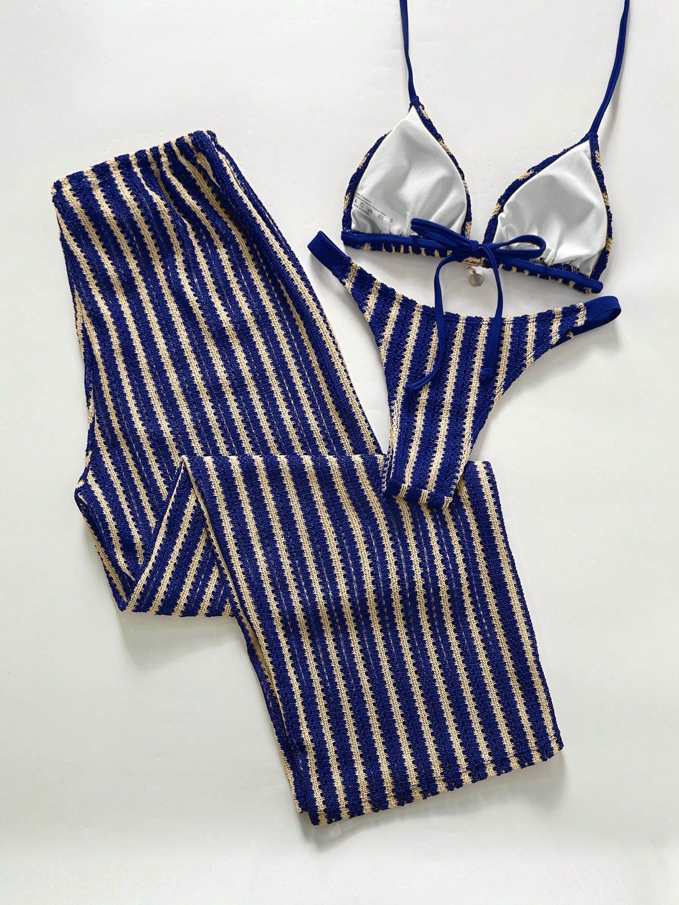 Conjunto Biquíni 3 Peças Tricô Elegante Ariela