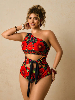 Maiô Elegante Plantas Plus Size