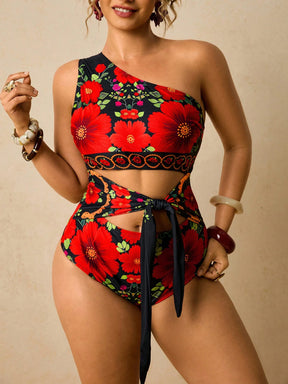 Maiô Elegante Plantas Plus Size