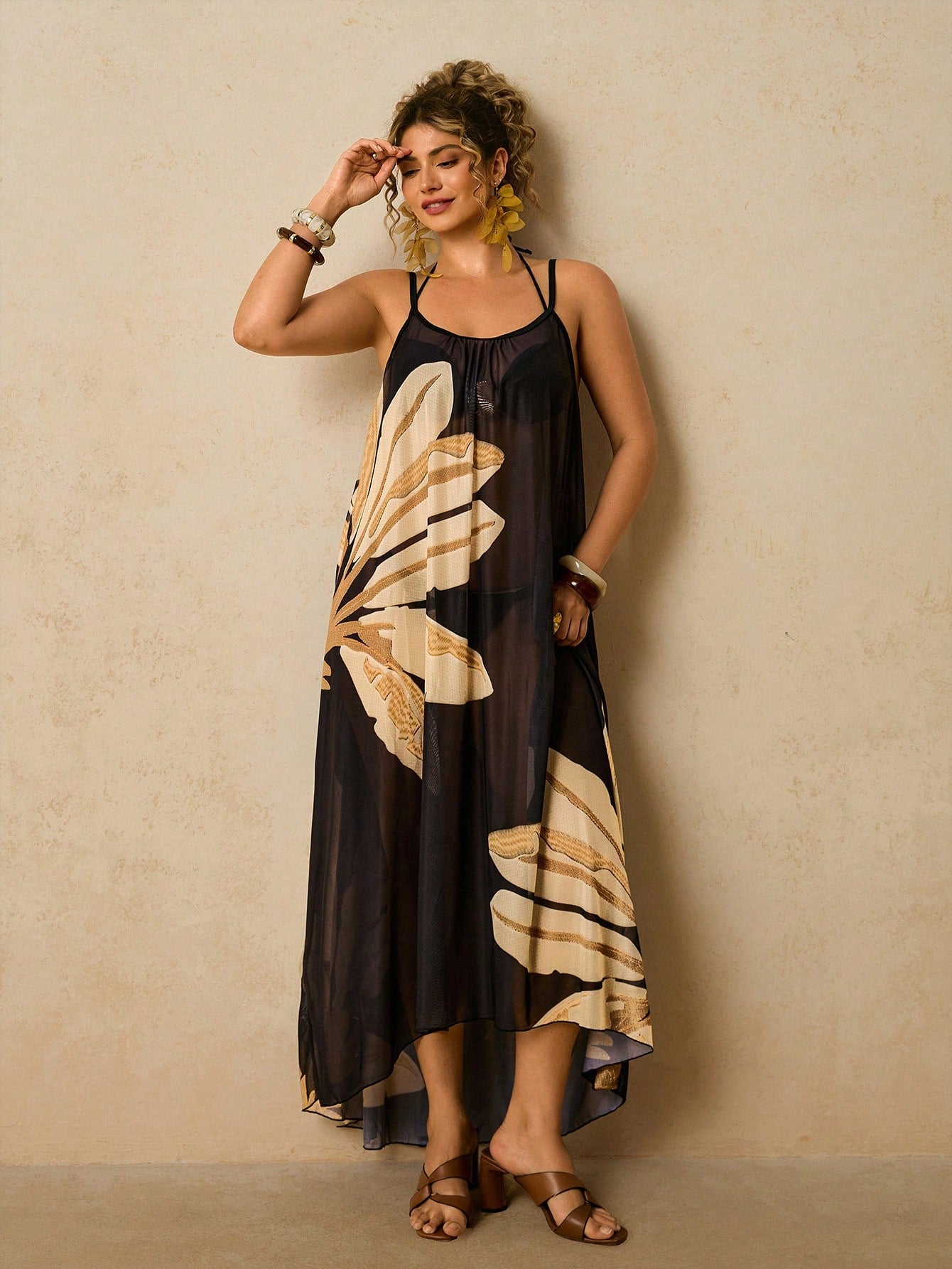 Vestido De Praia Plus Size Floral