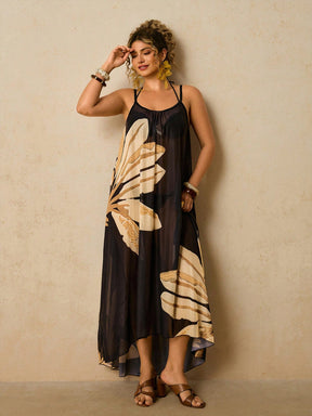 Vestido De Praia Plus Size Floral