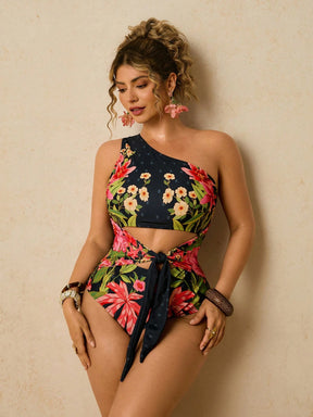 Maiô Elegante Plantas Plus Size