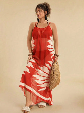 Vestido De Praia Plus Size Floral