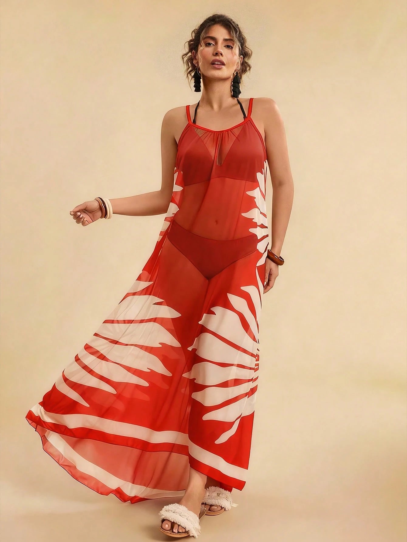 Vestido De Praia Plus Size Floral