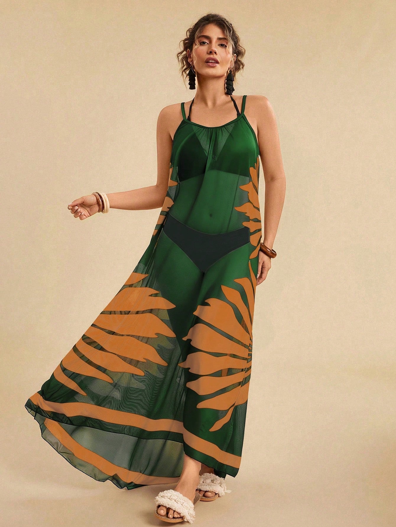 Vestido De Praia Plus Size Floral