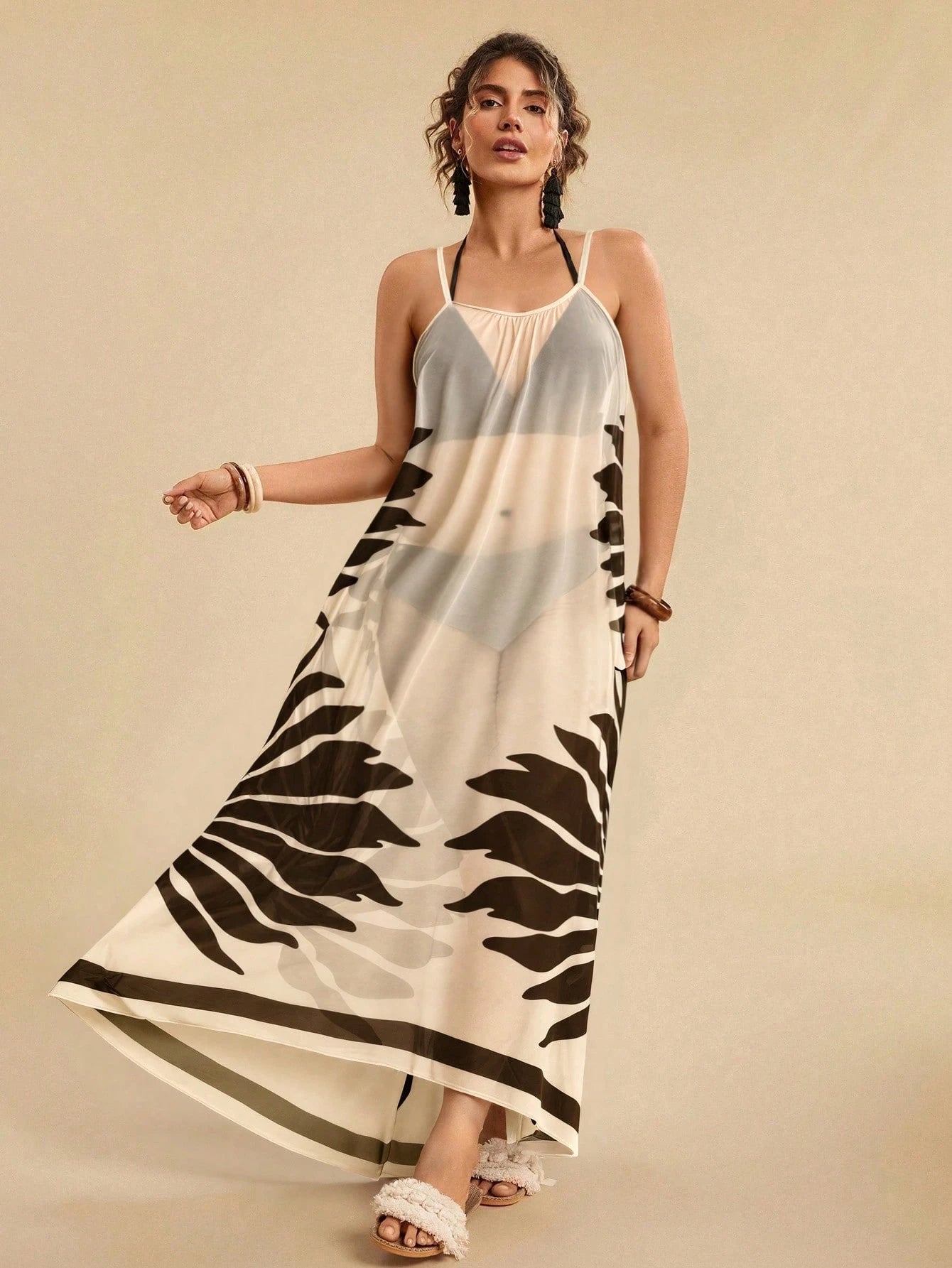 Vestido De Praia Plus Size Floral