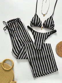 Conjunto Biquíni 3 Peças Tricô Elegante Ariela