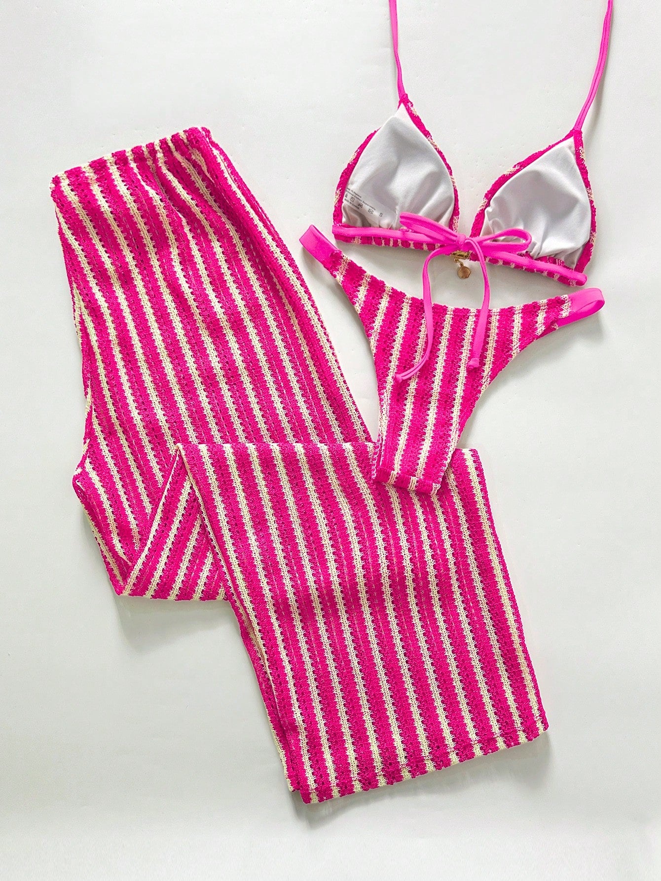 Conjunto Biquíni 3 Peças Tricô Elegante Ariela