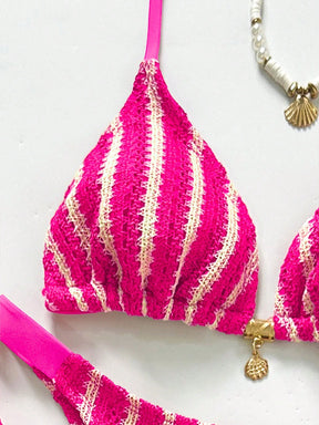 Conjunto Biquíni 3 Peças Tricô Elegante Ariela