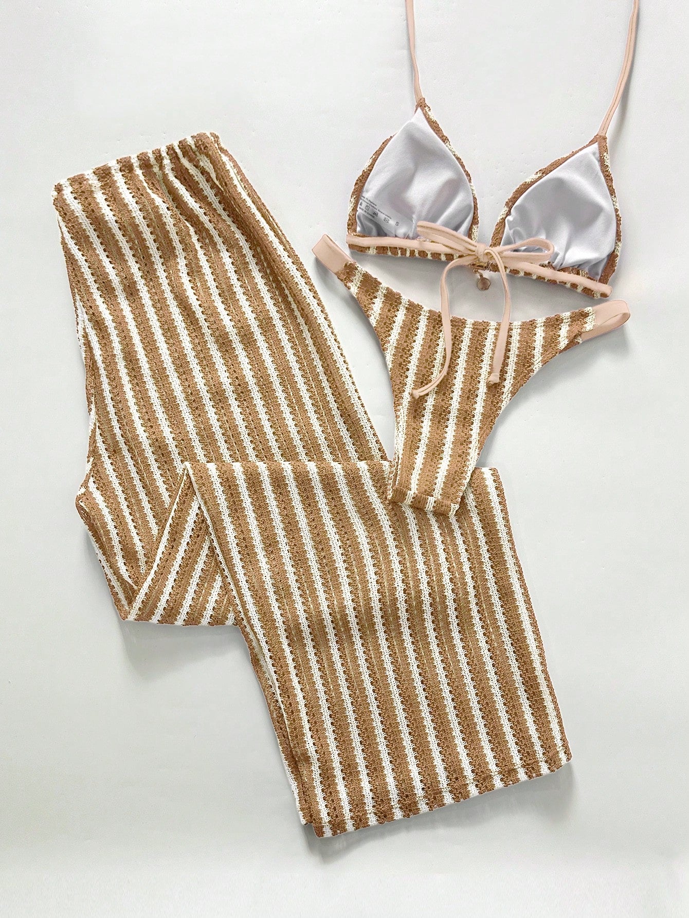 Conjunto Biquíni 3 Peças Tricô Elegante Ariela