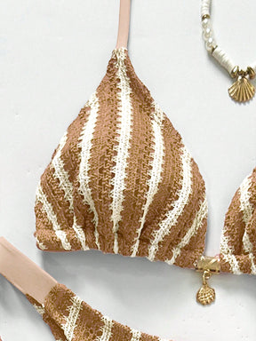 Conjunto Biquíni 3 Peças Tricô Elegante Ariela