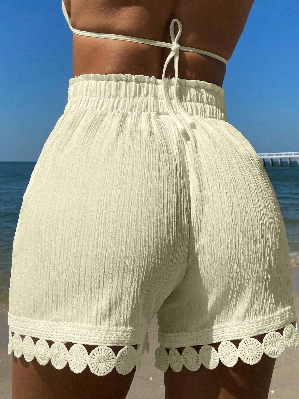 Short Saída de Praia Franzido