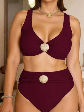 Biquíni Elegante Plus Size Concha 3D