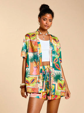 Conjunto Tropical 2 Peças Casual