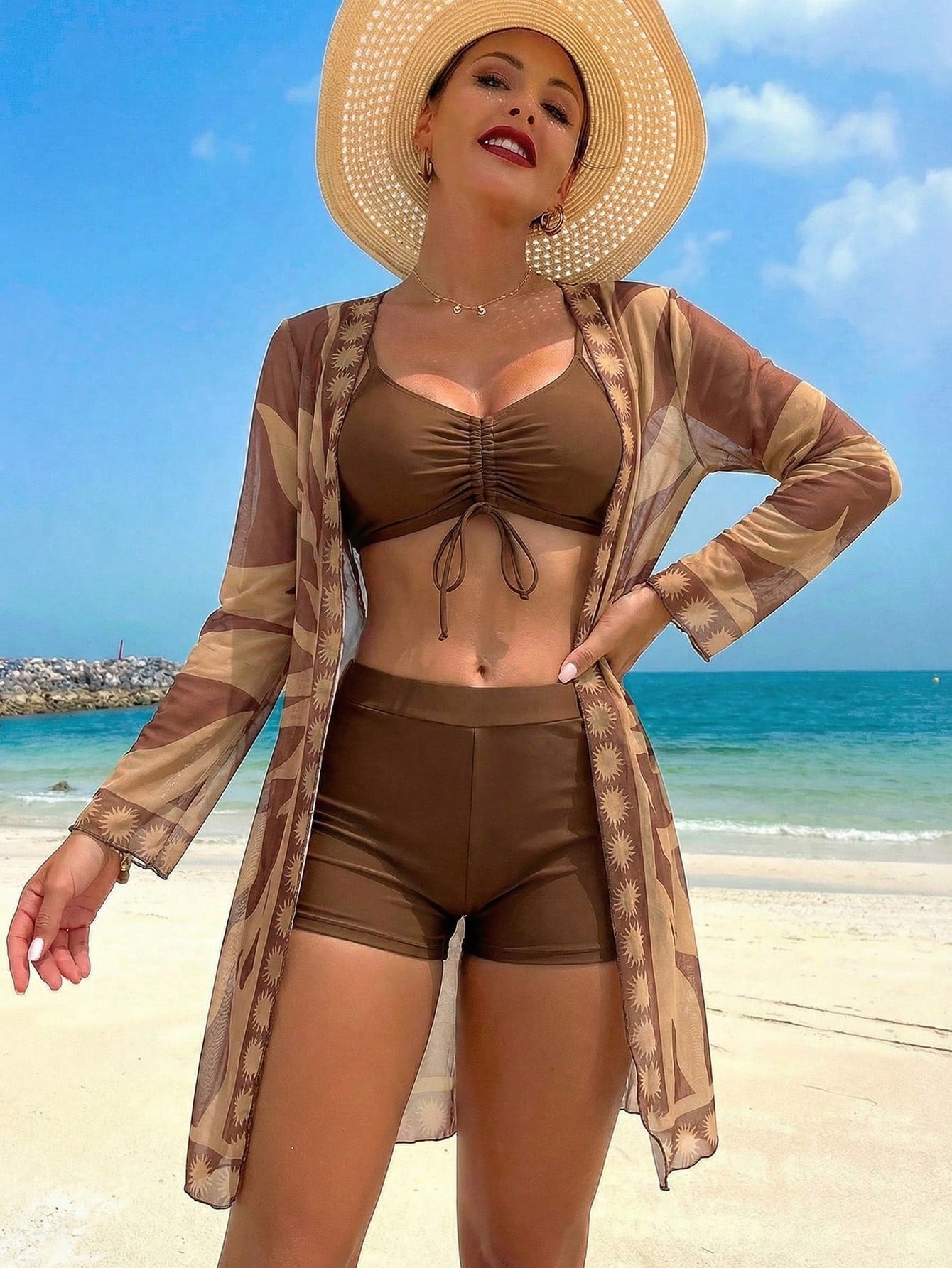 Conjunto Biquíni Tropical 3 Peças Laura G